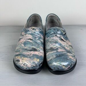 Alegria Marbled Gray Pink Blue KEL-22 Closed Toe Slip On Comfort Clogs Shoe 39 9